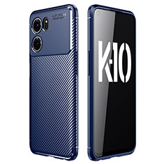 Silicone Candy Rubber TPU Twill Soft Case Cover for Oppo K10 5G Blue