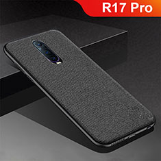 Silicone Candy Rubber TPU Twill Soft Case Cover for Oppo R17 Pro Black