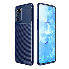 Silicone Candy Rubber TPU Twill Soft Case Cover for Oppo Reno6 5G Blue