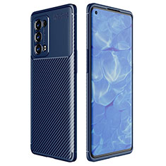 Silicone Candy Rubber TPU Twill Soft Case Cover for Oppo Reno6 Pro 5G Blue