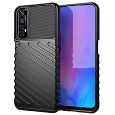 Silicone Candy Rubber TPU Twill Soft Case Cover for Realme Narzo 20 Pro Black