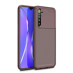 Silicone Candy Rubber TPU Twill Soft Case Cover for Realme X2 Brown