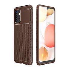 Silicone Candy Rubber TPU Twill Soft Case Cover for Samsung Galaxy A32 5G Brown