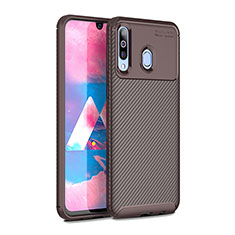 Silicone Candy Rubber TPU Twill Soft Case Cover for Samsung Galaxy A40s Brown