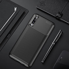 Silicone Candy Rubber TPU Twill Soft Case Cover for Samsung Galaxy A50 Black
