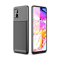 Silicone Candy Rubber TPU Twill Soft Case Cover for Samsung Galaxy A51 5G Black