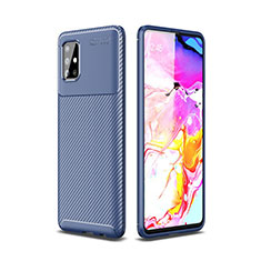 Silicone Candy Rubber TPU Twill Soft Case Cover for Samsung Galaxy A51 5G Blue