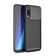 Silicone Candy Rubber TPU Twill Soft Case Cover for Samsung Galaxy A70 Black
