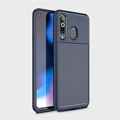 Silicone Candy Rubber TPU Twill Soft Case Cover for Samsung Galaxy A8s SM-G8870 Blue