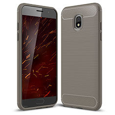 Silicone Candy Rubber TPU Twill Soft Case Cover for Samsung Galaxy Amp Prime 3 Gray