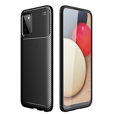 Silicone Candy Rubber TPU Twill Soft Case Cover for Samsung Galaxy F02S SM-E025F Black
