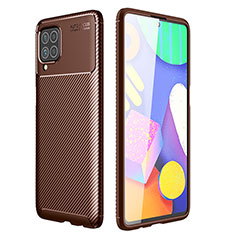 Silicone Candy Rubber TPU Twill Soft Case Cover for Samsung Galaxy F62 5G Brown