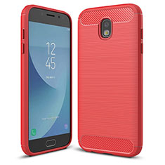 Silicone Candy Rubber TPU Twill Soft Case Cover for Samsung Galaxy J5 (2017) SM-J750F Red