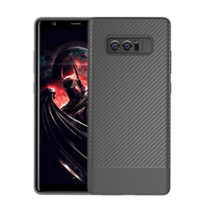 Silicone Candy Rubber TPU Twill Soft Case Cover for Samsung Galaxy Note 8 Duos N950F Gray