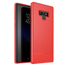 Silicone Candy Rubber TPU Twill Soft Case Cover for Samsung Galaxy Note 9 Red