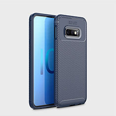 Silicone Candy Rubber TPU Twill Soft Case Cover for Samsung Galaxy S10e Blue
