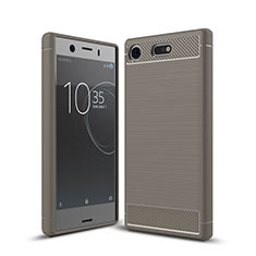 Silicone Candy Rubber TPU Twill Soft Case Cover for Sony Xperia XZ1 Compact Gray