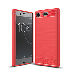 Silicone Candy Rubber TPU Twill Soft Case Cover for Sony Xperia XZ1 Compact Red