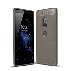 Silicone Candy Rubber TPU Twill Soft Case Cover for Sony Xperia XZ2 Gray