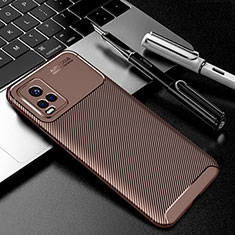 Silicone Candy Rubber TPU Twill Soft Case Cover for Vivo V20 Pro 5G Brown