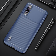 Silicone Candy Rubber TPU Twill Soft Case Cover for Xiaomi CC9e Blue
