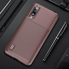 Silicone Candy Rubber TPU Twill Soft Case Cover for Xiaomi CC9e Brown