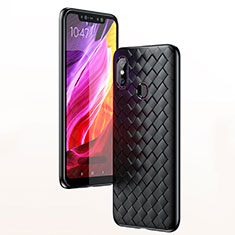 Silicone Candy Rubber TPU Twill Soft Case Cover for Xiaomi Mi 8 Black