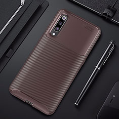 Silicone Candy Rubber TPU Twill Soft Case Cover for Xiaomi Mi 9 Lite Brown