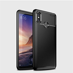 Silicone Candy Rubber TPU Twill Soft Case Cover for Xiaomi Mi Max 3 Black