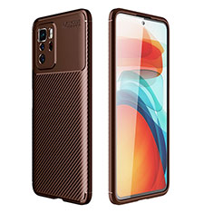 Silicone Candy Rubber TPU Twill Soft Case Cover for Xiaomi Poco X3 GT 5G Brown