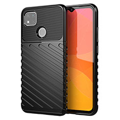 Silicone Candy Rubber TPU Twill Soft Case Cover for Xiaomi Redmi 9 India Black