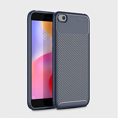 Silicone Candy Rubber TPU Twill Soft Case Cover for Xiaomi Redmi Go Blue