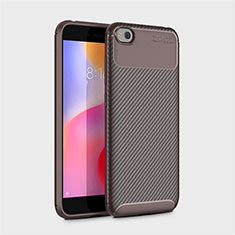 Silicone Candy Rubber TPU Twill Soft Case Cover for Xiaomi Redmi Go Brown