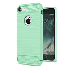 Silicone Candy Rubber TPU Twill Soft Case Cover S01 for Apple iPhone 7 Green