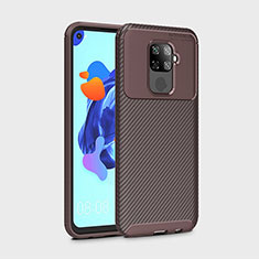 Silicone Candy Rubber TPU Twill Soft Case Cover S01 for Huawei Nova 5i Pro Brown