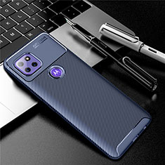 Silicone Candy Rubber TPU Twill Soft Case Cover S01 for Motorola Moto G 5G Blue