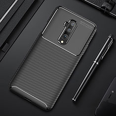 Silicone Candy Rubber TPU Twill Soft Case Cover S01 for OnePlus 7T Pro Black