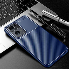 Silicone Candy Rubber TPU Twill Soft Case Cover S01 for Oppo Reno7 Pro 5G Blue