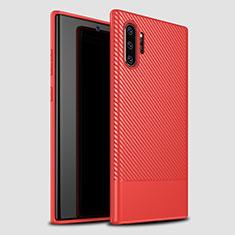 Silicone Candy Rubber TPU Twill Soft Case Cover S01 for Samsung Galaxy Note 10 Plus 5G Red