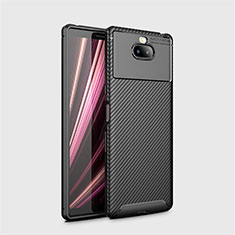 Silicone Candy Rubber TPU Twill Soft Case Cover S01 for Sony Xperia XA3 Black