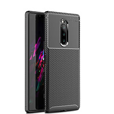 Silicone Candy Rubber TPU Twill Soft Case Cover S01 for Sony Xperia XZ4 Black