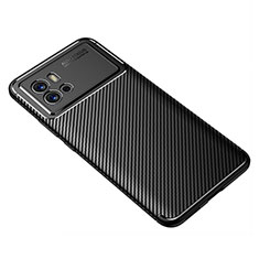 Silicone Candy Rubber TPU Twill Soft Case Cover S01 for Vivo iQOO 9 5G Black