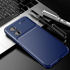 Silicone Candy Rubber TPU Twill Soft Case Cover S01 for Xiaomi Poco M4 5G Blue