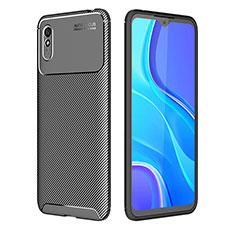 Silicone Candy Rubber TPU Twill Soft Case Cover S01 for Xiaomi Redmi 9A Black