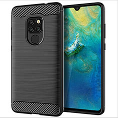 Silicone Candy Rubber TPU Twill Soft Case Cover S02 for Huawei Mate 20 Black