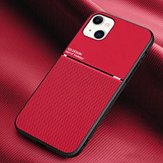 Silicone Candy Rubber TPU Twill Soft Case Cover S03 for Apple iPhone 13 Mini Red