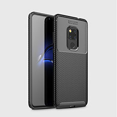 Silicone Candy Rubber TPU Twill Soft Case Cover S03 for Huawei Mate 20 Black