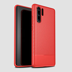 Silicone Candy Rubber TPU Twill Soft Case Cover S04 for Huawei P30 Pro New Edition Red