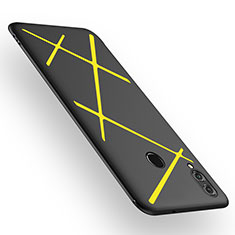 Silicone Candy Rubber TPU Twill Soft Case Cover T02 for Huawei Honor V10 Lite Yellow