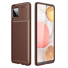 Silicone Candy Rubber TPU Twill Soft Case Cover WL1 for Samsung Galaxy A12 5G Brown